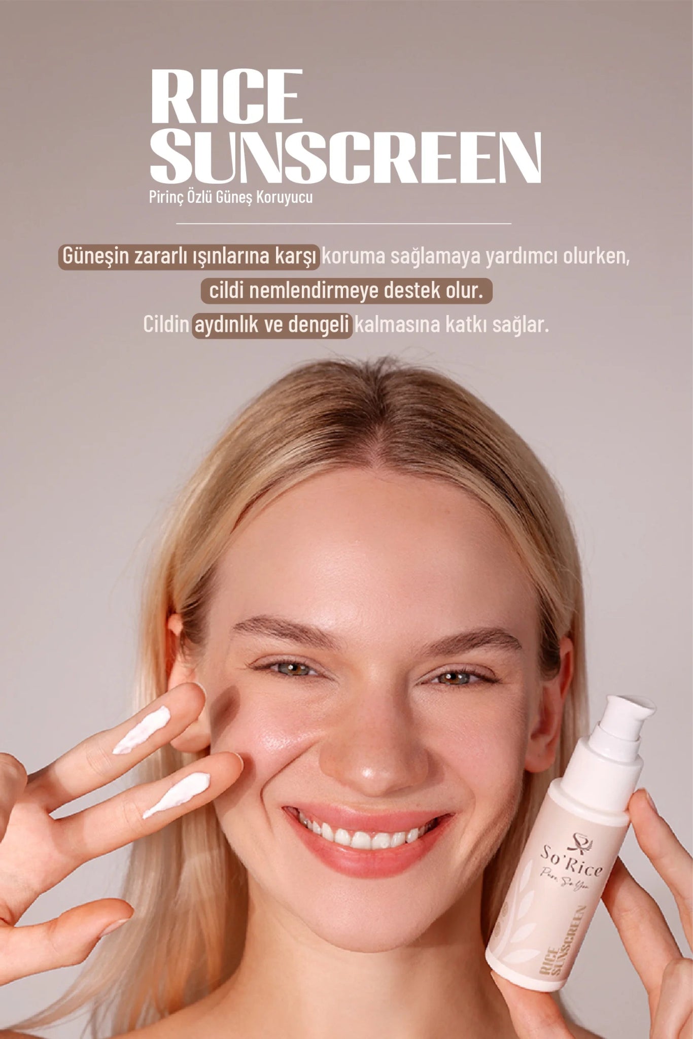 Pirinç Özlü Güneş Kremi - So'Rice