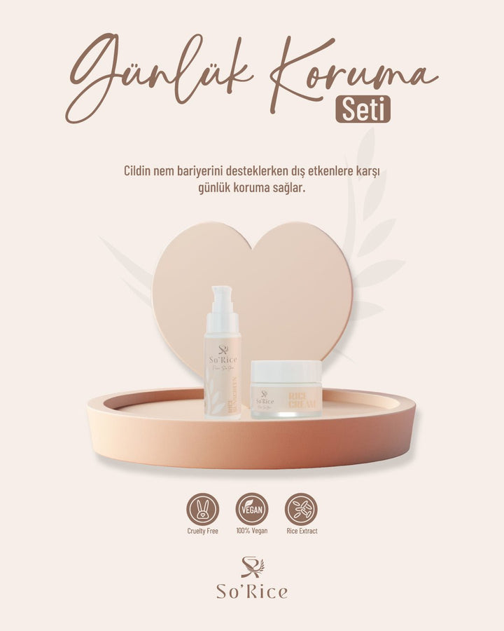 Pirinç Özlü Nemlendirici ve Güneş Kremi Seti - So'Rice