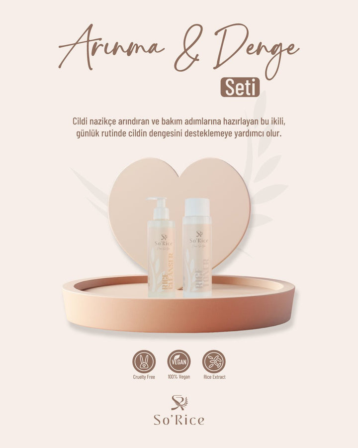 Pirinç Özlü Temizleyici ve Tonik Seti - So'Rice